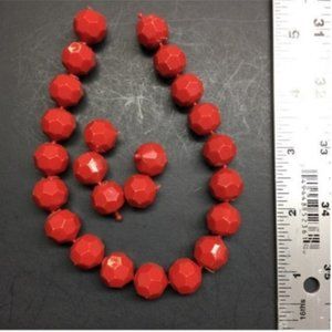 VTG Pop Beads Red Solid Faceted Loose As Is Upcycle Craft Repurpose